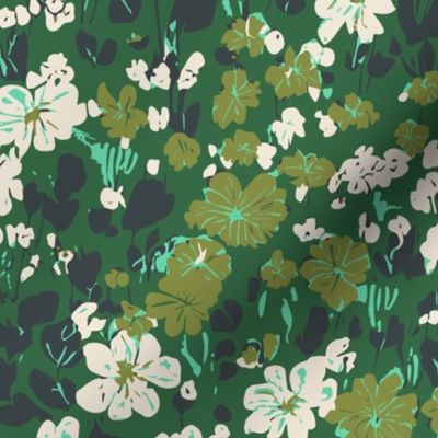 Winnie ditsy floral very green LARGE Scale