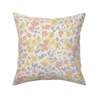 Winnie ditsy floral White dove pastels LARGE Scale
