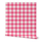 Rosy Pink Gingham Check Medium Pattern - Classic Country Chic Fresh and Modern Design for Home Decor and Apparel