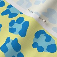 Blue and Pale Yellow Leopard Print