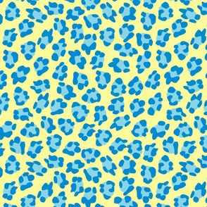 Blue and Pale Yellow Leopard Print