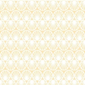 Pastel Tropical Shell Geometric in Pastel Yellow and White - Small - Palm Beach, Pastel Yellow Geometric, Tropical Pastel Yellow