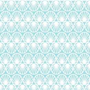 Tropical Shell Geometric in Turquoise Aquamarine and White - Small - Tropical Turquoise, Palm Beach, Turquoise Geometric