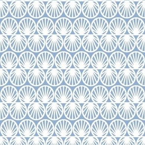 Coastal Shell Geometric in Blue-Gray and White - Small - Blue-Gray Coastal, Calm Coastal, Hamptons Beach House