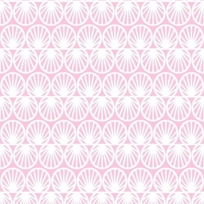Pastel Tropical Shell Geometric in Pastel Pink and White - Small - Palm Beach, Pastel Pink Geometric, Tropical Pastel Pink