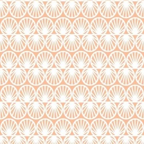 Tropical Shell Geometric in Peach Fuzz and White - Small - Palm Beach, Orange Geometric, Tropical Orange