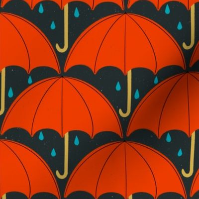 Umbrellas - Black Background