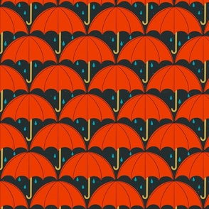 Umbrellas - Black Background