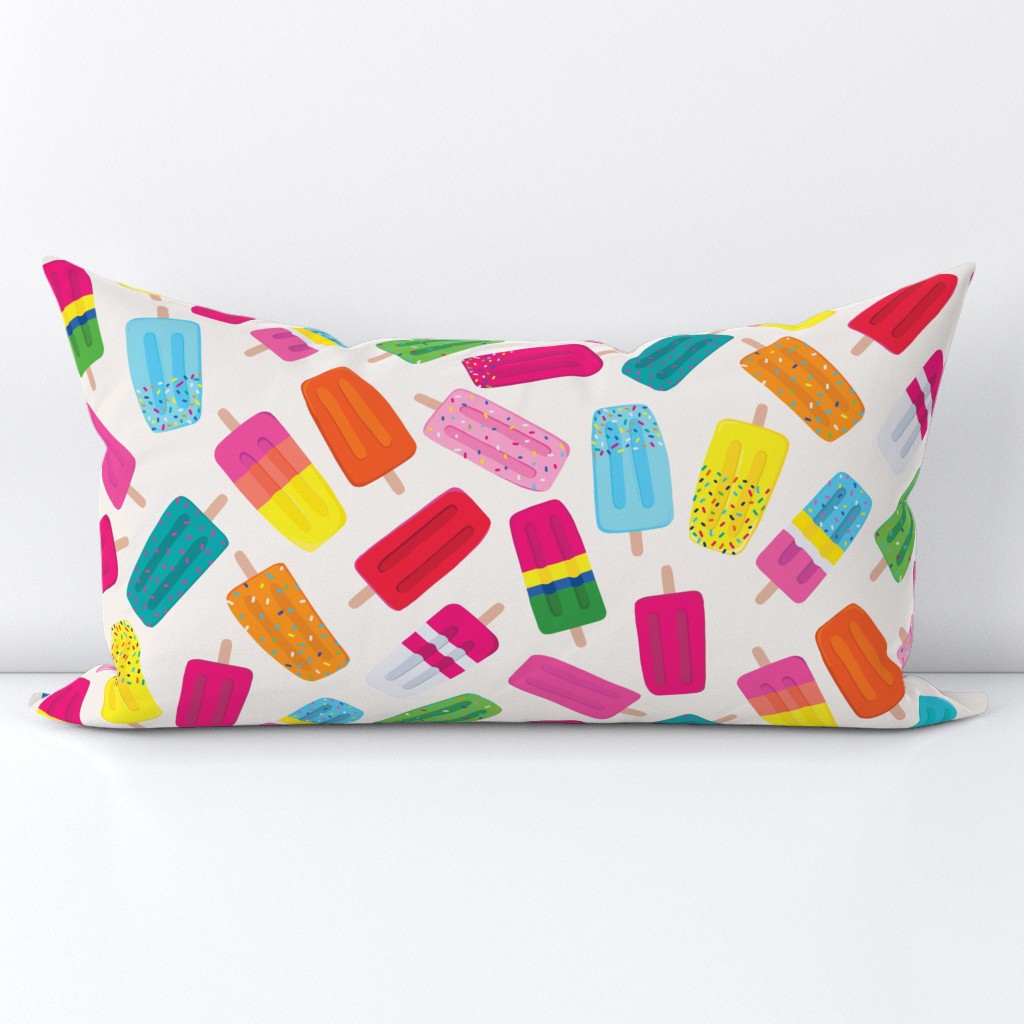 Large - bright happy popsicle design for Summer on white