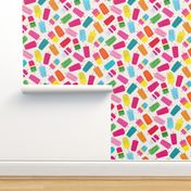 Large - bright happy popsicle design for Summer on white