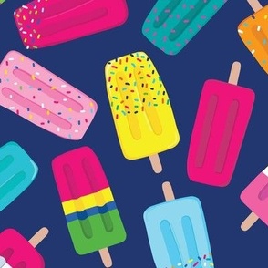 Large - Popsicle, colorful Iceblocks, Summer ice lolly in bright colors