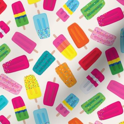 Medium - white brightly coloured icypole, colorful ice lolly, popsicles