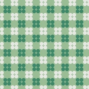 Gingham Blooms Green