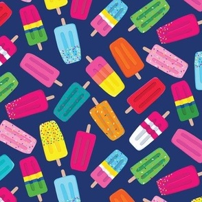 Medium - navy, colourful icypole, colorful ice lolly, popsicles, treats, Summer time