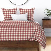 1.5" Gingham: Dark Dusty Red Gingham Check, Red Jasper Buffalo Check