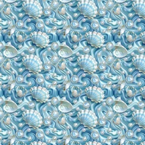 Nacreous Ocean Treasures: Pearly Sea Shell Print