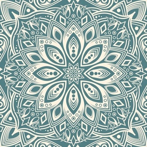 Mandalas in Smalt Blue