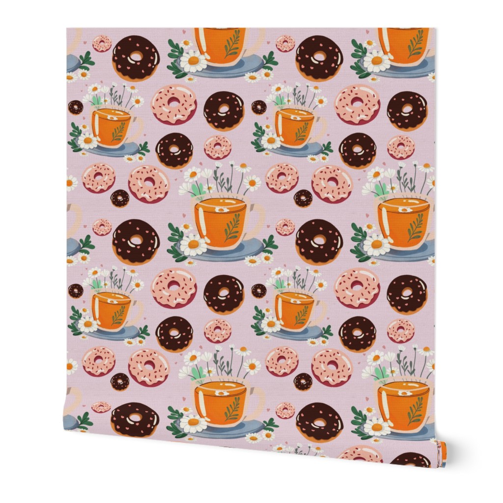 Chamomile Tea and Donuts / Doughnuts : Sweet Treats