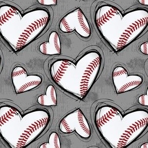 Baseball hearts Gray