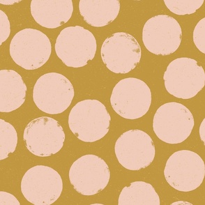 Playful Painted Dots - Mustard, Pink - XL - (Magnifico)