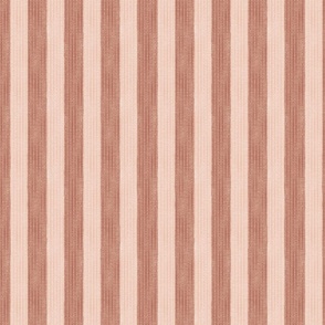 Hand Drawn Textured Stripe - Soft Pink, Brick Red - L - (Promenade)