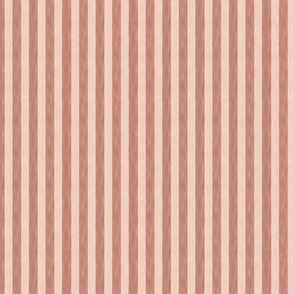 Hand Drawn Textured Stripe - Soft Pink, Brick Red - M - (Promenade)