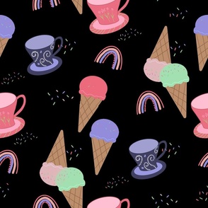 Sweet Treats Ice Cream Sprinkles Rainbows and Tea