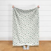 Minimal sea life   – Underwater creatures     - off-white and minty green           //   Big scale