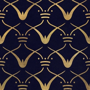 THE GATSBY COLLECTION - PAYTON CROWN IN PATINA GOLD AND DARK ROYAL BLUE
