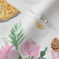 Cozy Cottage Snack Break - Hand drawn Whimsical Food, Drinks, and Flowers