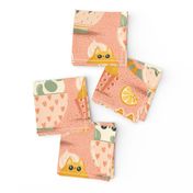 Teatime Cats - big scale - pink