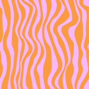 flowy lines - light orange and pink