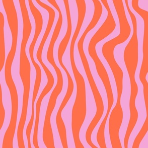 flowy lines- pink and orange