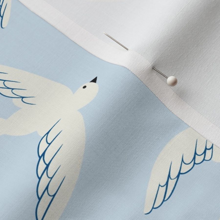 Flying Birds on Light Blue, Medium Scale