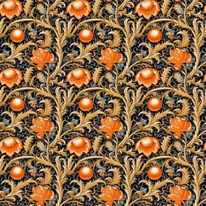 Italian gothic oranges floral