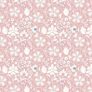 Flower and Strawberry in Dusty Pink