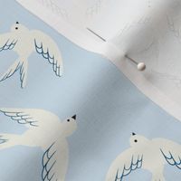 Flying Birds on Light Blue, Small Scale 