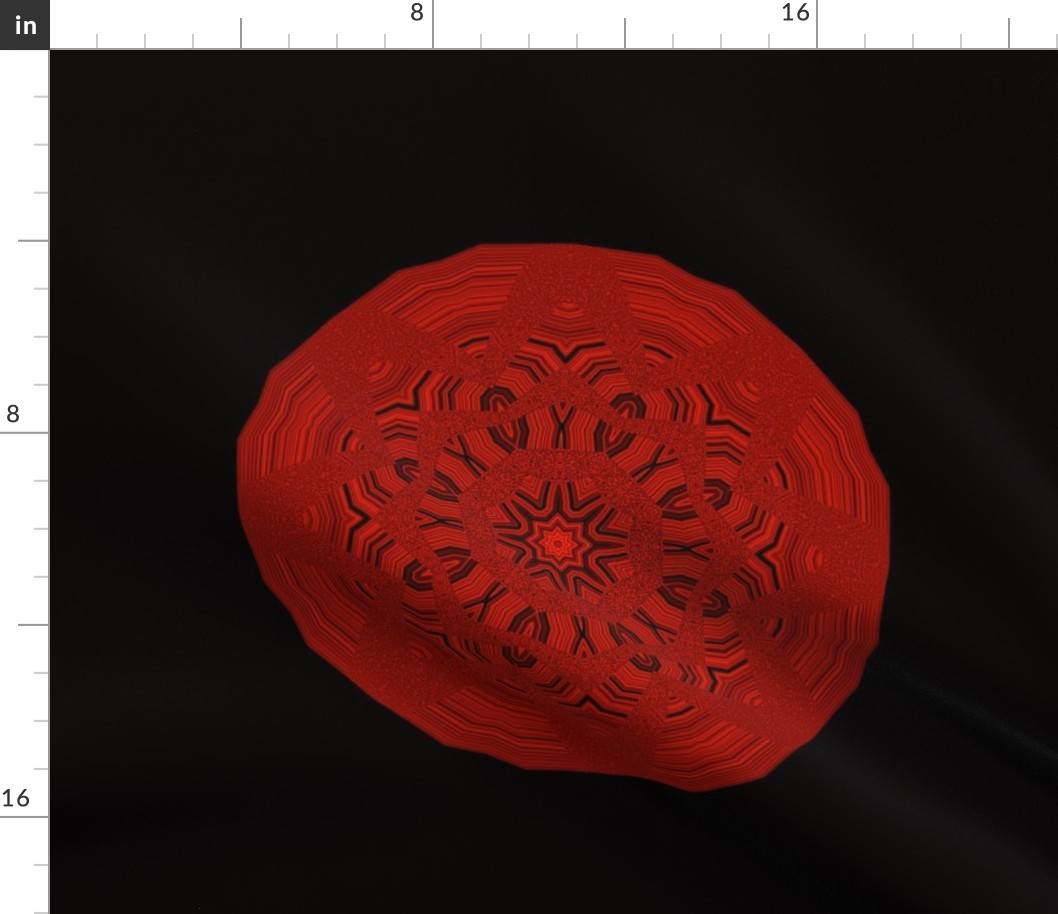 octagon star sphere - inky noir red