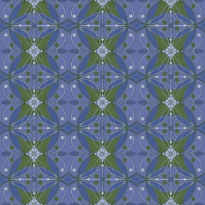 Geometric Petal -Sage green -blue