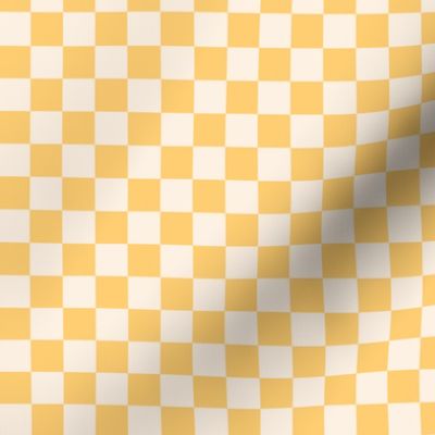 Kitsch Retro Checkers in Jonquil yellow and Ivory