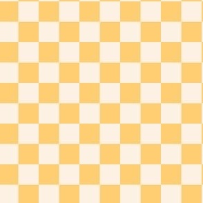 Kitsch Retro Checkers in Jonquil yellow and Ivory