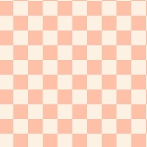 Kitsch Retro Checkers in Coral Pink and Ivory