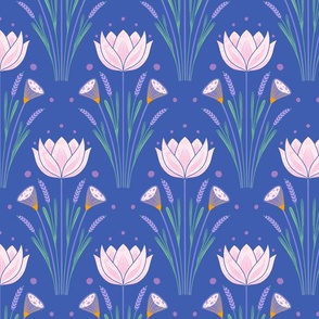 [JUMBO] Aquatic Blooms Magical Lotus - Midnight Purple #P240262