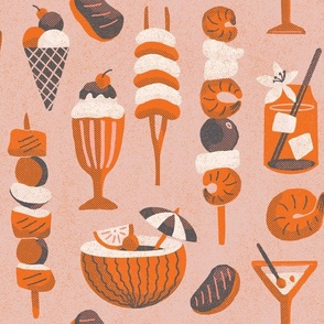 Beach Barbecue Seafood Drink Sundae Vintage Summer