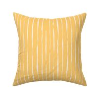 Vertical Organic Painterly Stripe in Jonquil Yellow and Ivory Cream