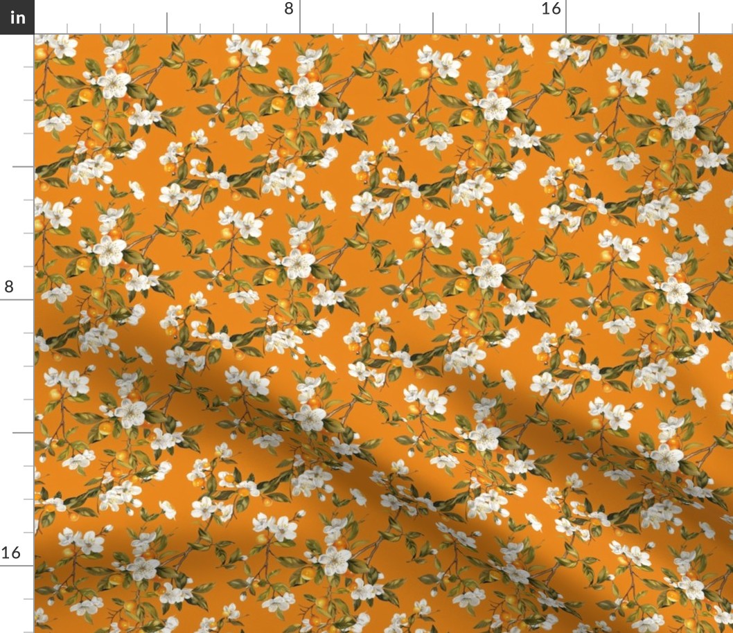 Orange Blossom Floral Pattern 