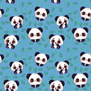 Adorable Panda Blue