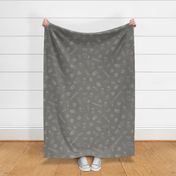 Large Scattered Sushi Roll Japanese Food Line Work in Charcoal Gray