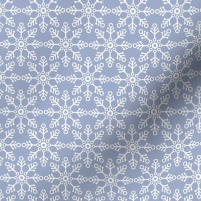 Minimalist Ice - Snowflakes winter wonderland design retro style on sky blue 
