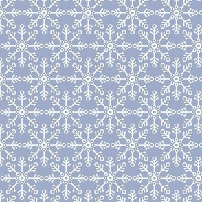 Minimalist Ice - Snowflakes winter wonderland design retro style on sky blue 